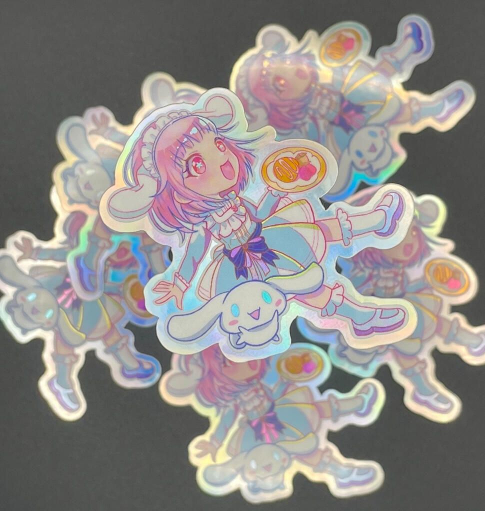 Emu and Cinnamoroll Holographic Stickers!