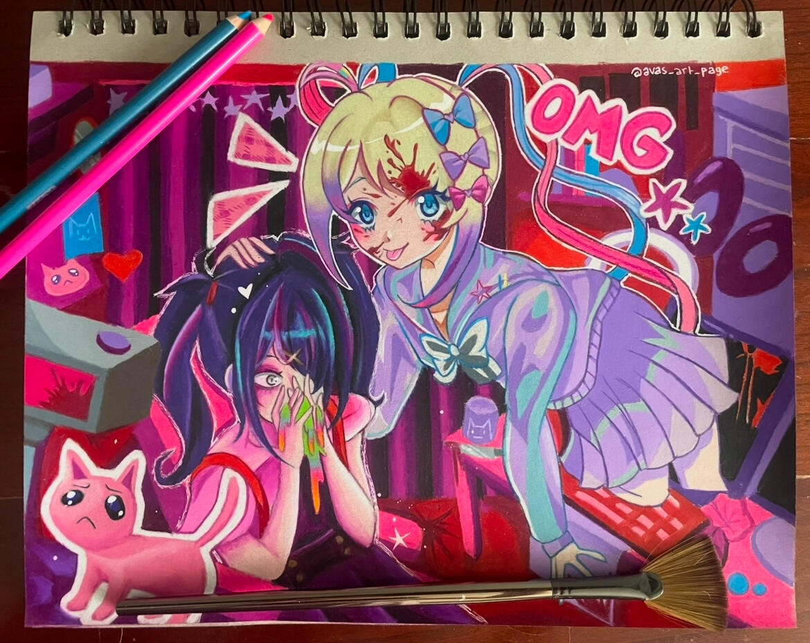 Needy Streamer Overload colored pencil art! Sold traditionally