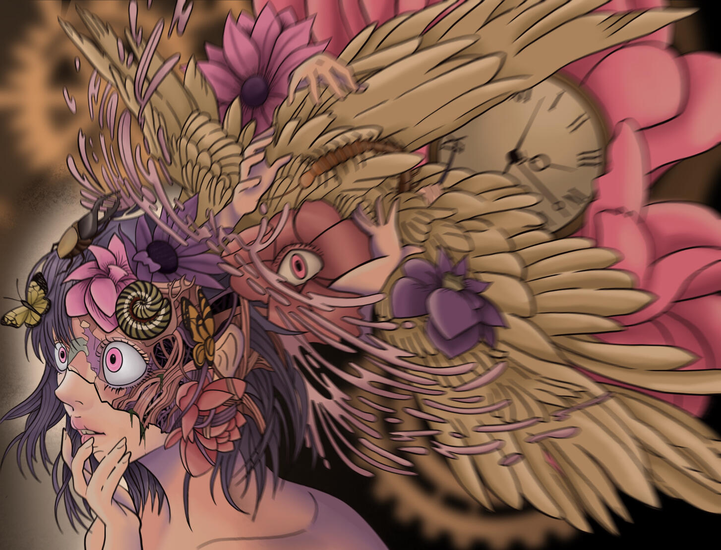 Original piece; Bug girl art; Sold as posters and prints