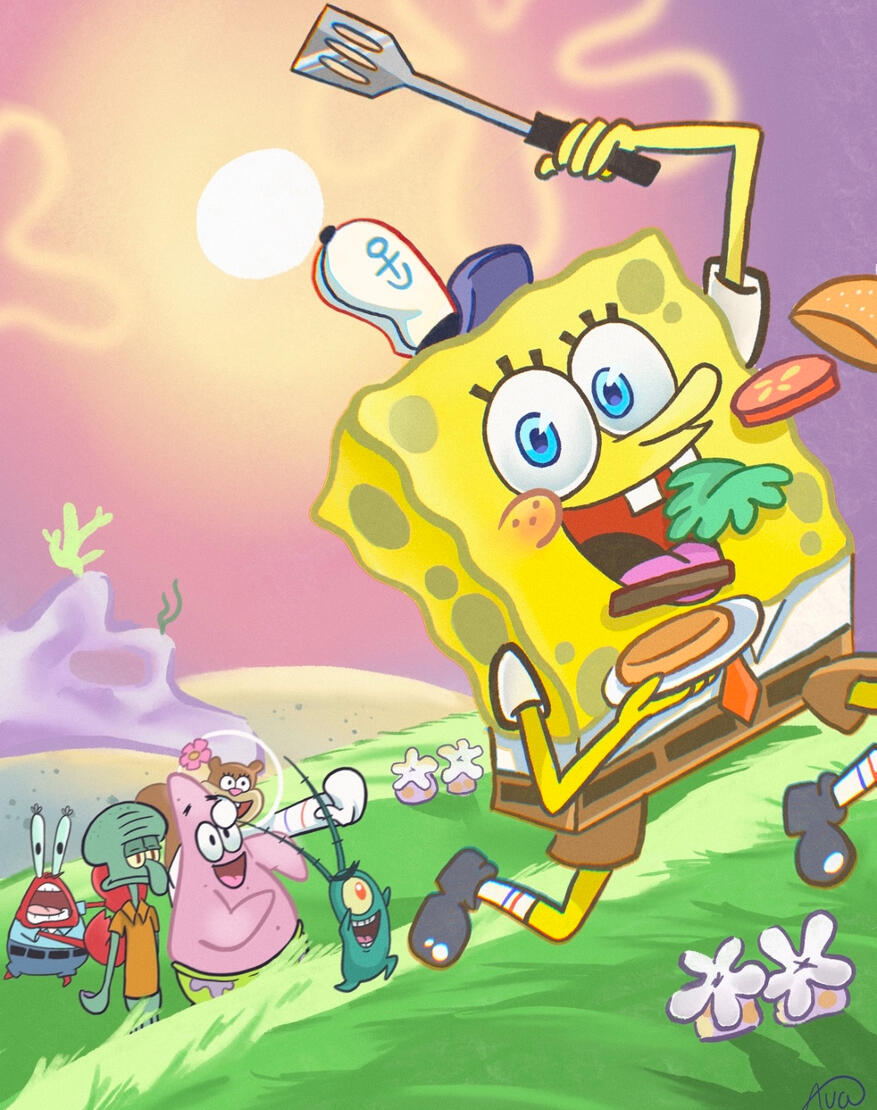 Spongebob Digital art; Sold as posters and prints