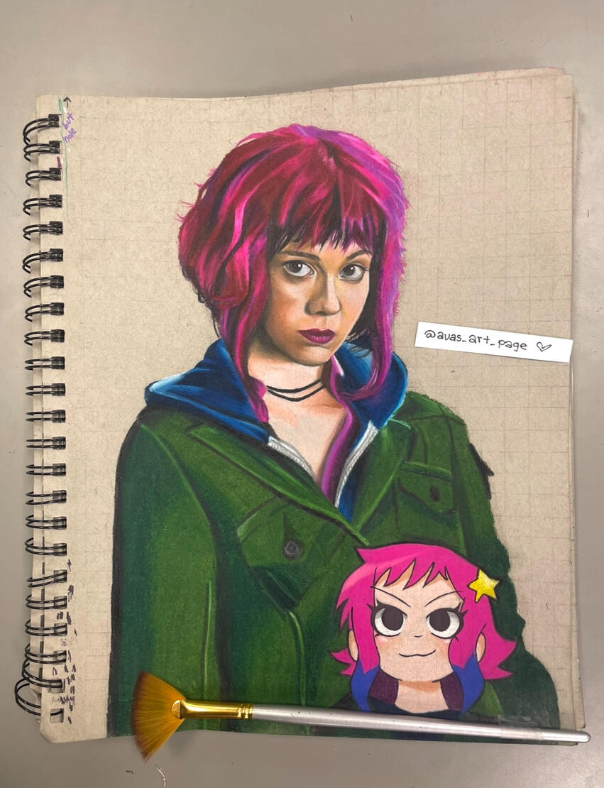 Ramona flowers colored pencil art